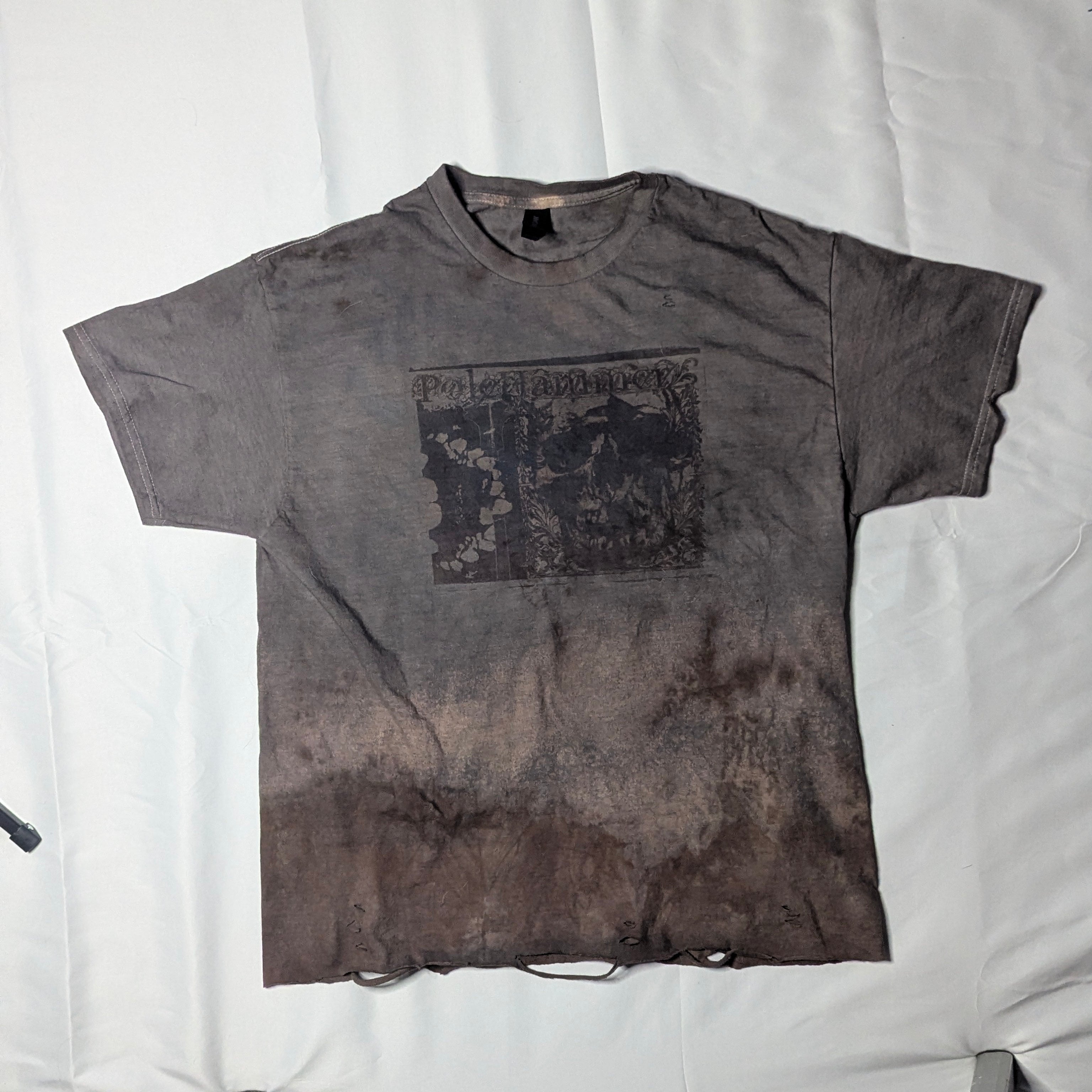 Brown and Gray Fade Skull Tee