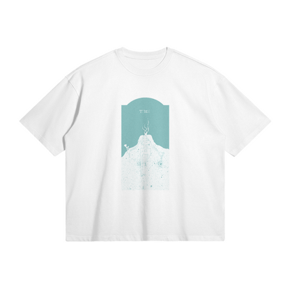 Teal Time Oversized Trimmed Tee