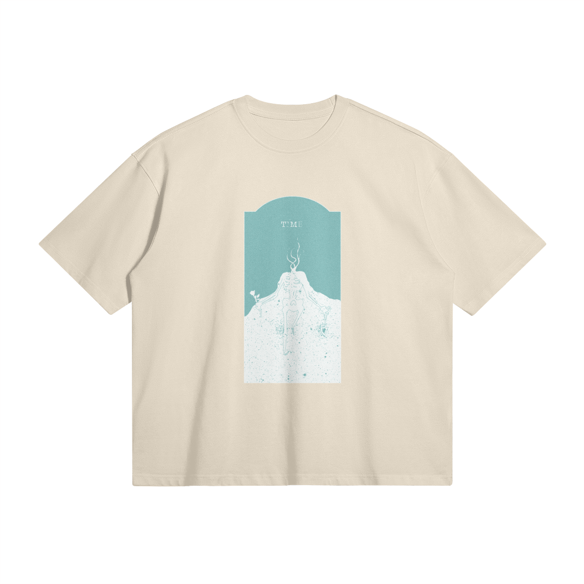 Teal Time Oversized Trimmed Tee